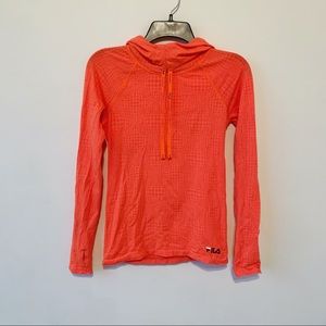 Fila Sport Running Long Sleeve Top Orange Small